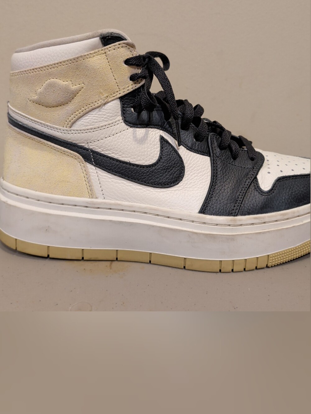 Nike Women’s High-Top Athletic Sneaker in Black, White & Cream
